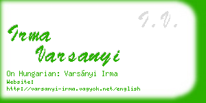 irma varsanyi business card